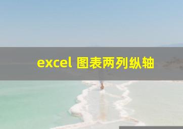 excel 图表两列纵轴